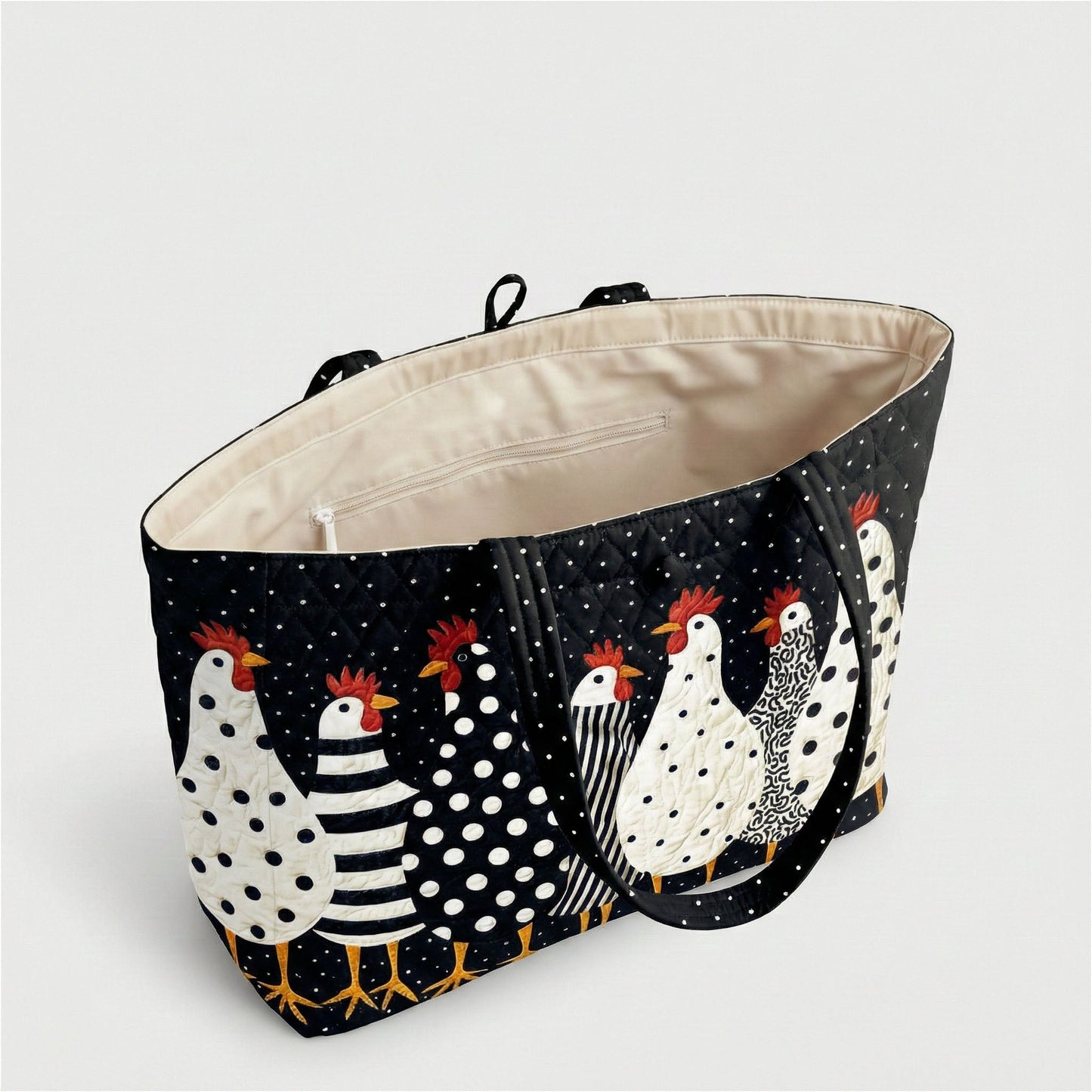 Patchwork Barnyard Friends Quilted Classic Tote Bag SN0PT025