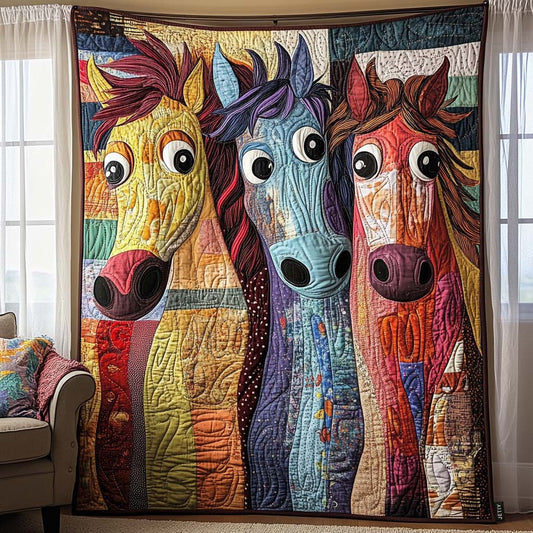 Patchwork Horse Quilted Blanket NCU0DV5339