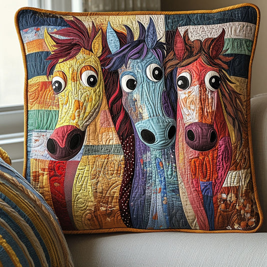 Patchwork Horse Quilted Pillow Case NCU0DV5479