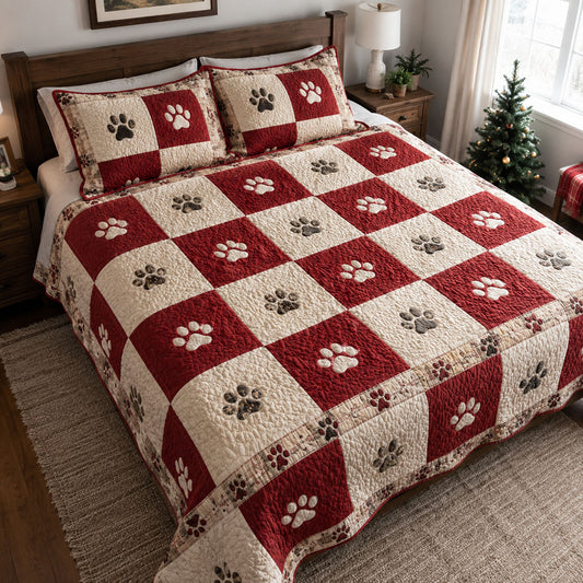 Patchwork Paw Memories 3-Piece Quilted Bedding Set SN0PT247