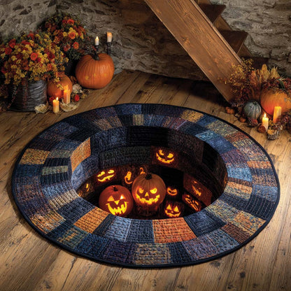 Patchwork Pumpkin Pit Quilted Round Mat NCU0XD947