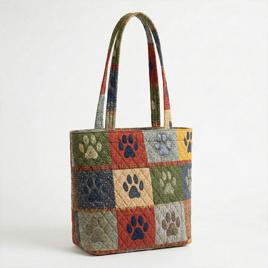 Paw Trail Harmony Quilted Zipper Tote Bag SN0PT005