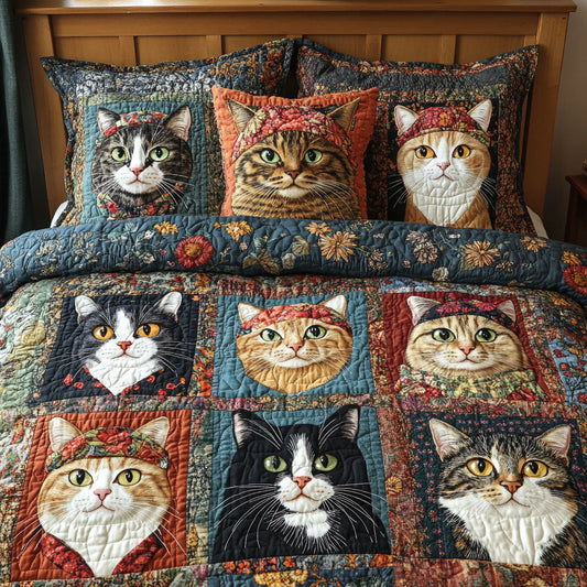 Paws Whimsy 3-Piece Quilted Bedding Set NCU0DV4208