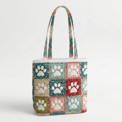 Paws and Petals Quilted Zipper Tote Bag SN0PT006