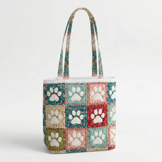 Paws and Petals Quilted Zipper Tote Bag SN0PT006