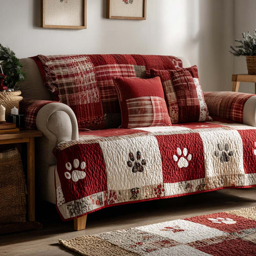 Paws of Cheer Quilted Sofa Cover NCU0NT11198