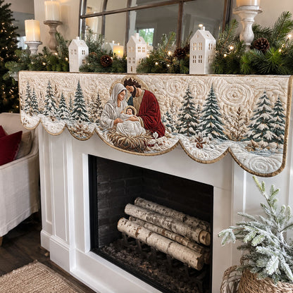Peaceful Bethlehem Snow Quilted Mantle Scarf SN0PT657