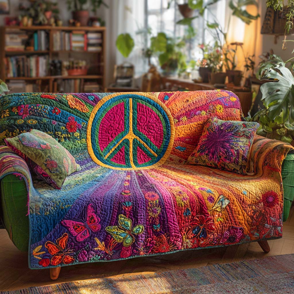 Peaceful Bloom Quilted Sofa Cover NCU0XD1303