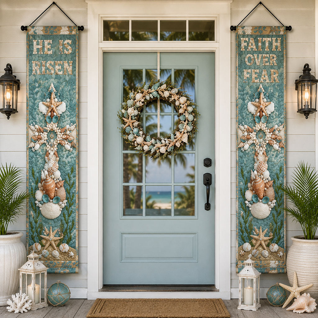 Peaceful Cross Welcome Door Banner SN0PT408