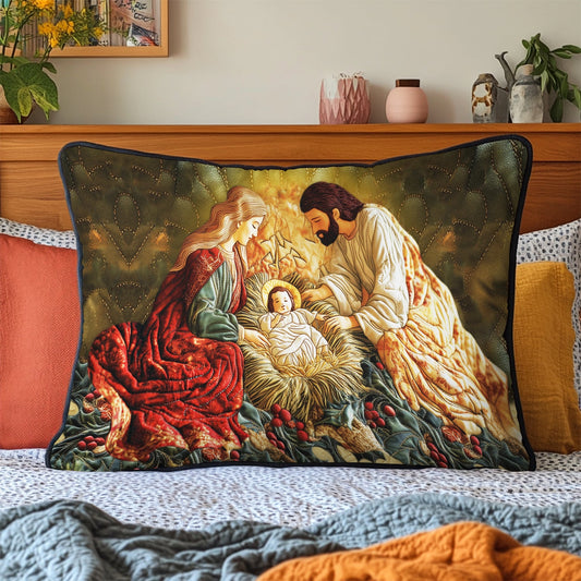 Peaceful Nativity Quilted Bedding Pillow Case NCU0VH967