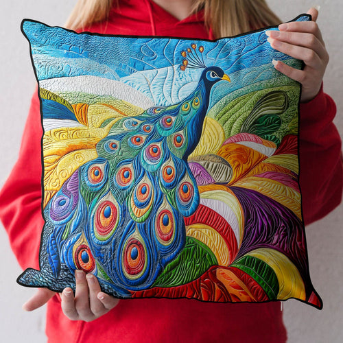 Peacock Vibes Quilted Pillow Case NCU0DDK315