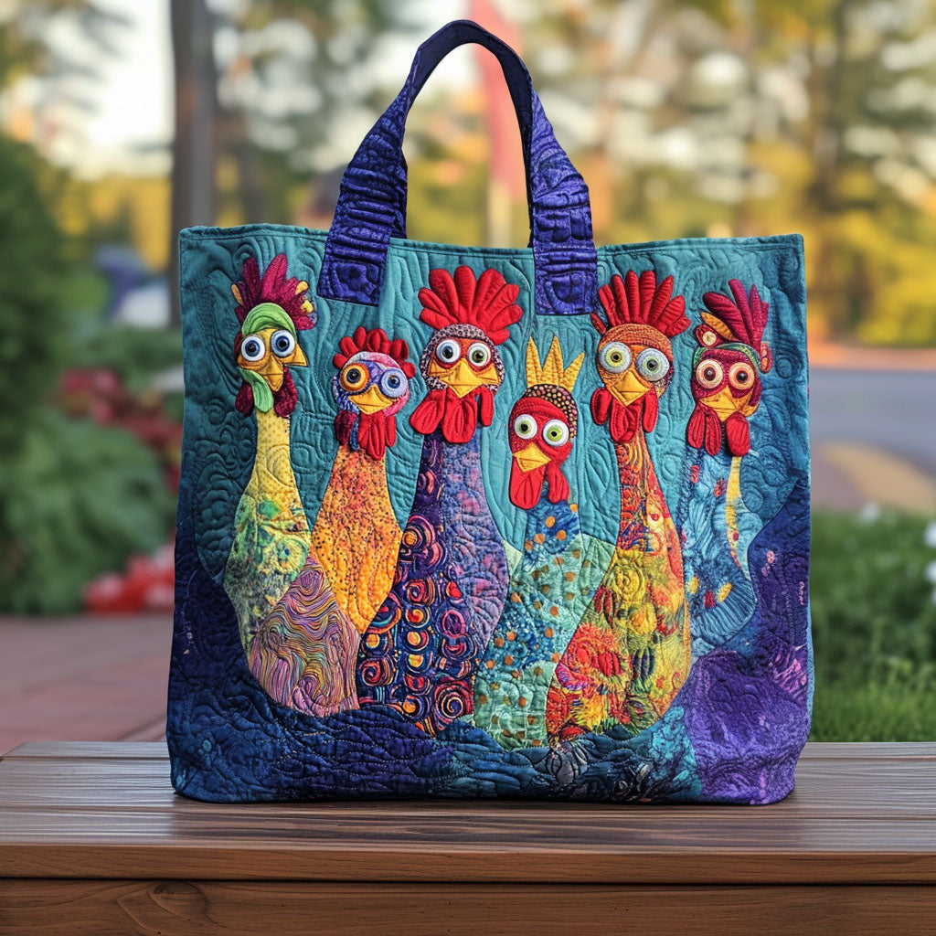 Pecking Paradise Quilted Tote Bag NCU0PT7978