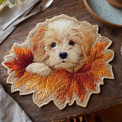 Peeking Puppy Custom Shape Quilted Placemat NCU0LV114