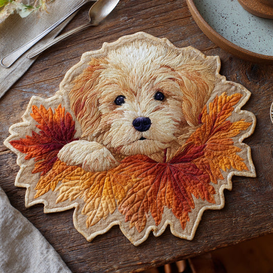 Peeking Puppy Custom Shape Quilted Placemat NCU0LV114