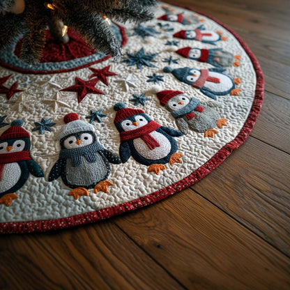 Penguin Whisper Christmas Quilted Tree Skirt NCU0DDK1737