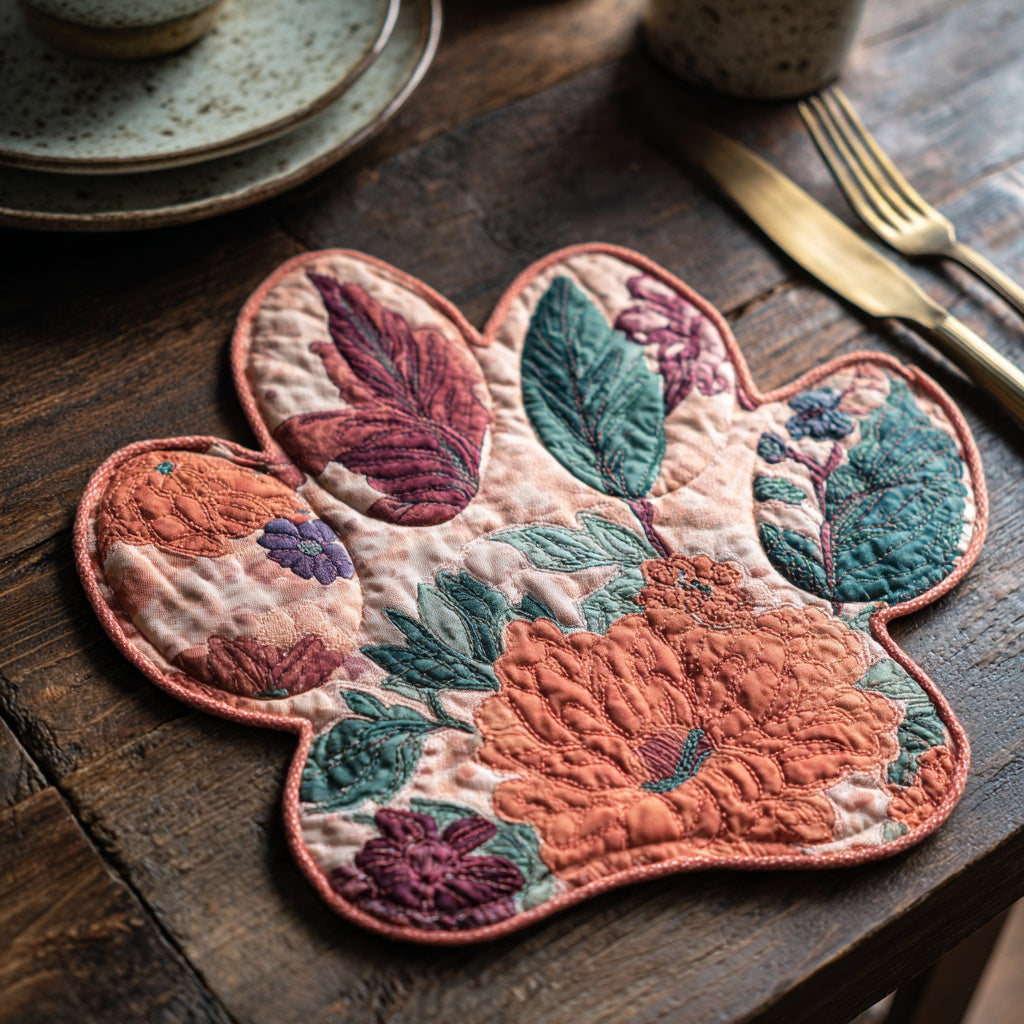 Peony Garden Custom Shape Quilted Placemat NCU0LV093