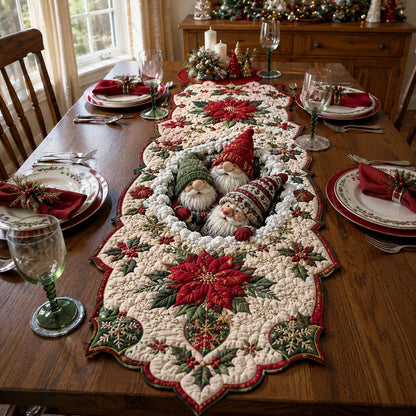 Peppermint Gnome Swirl Custom Shape Quilted Table Runner SN0DV440