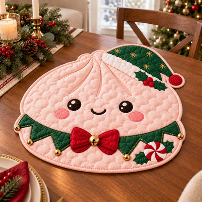 Pine Dumpling Custom Shape Quilted Table Topper SN0HH0745