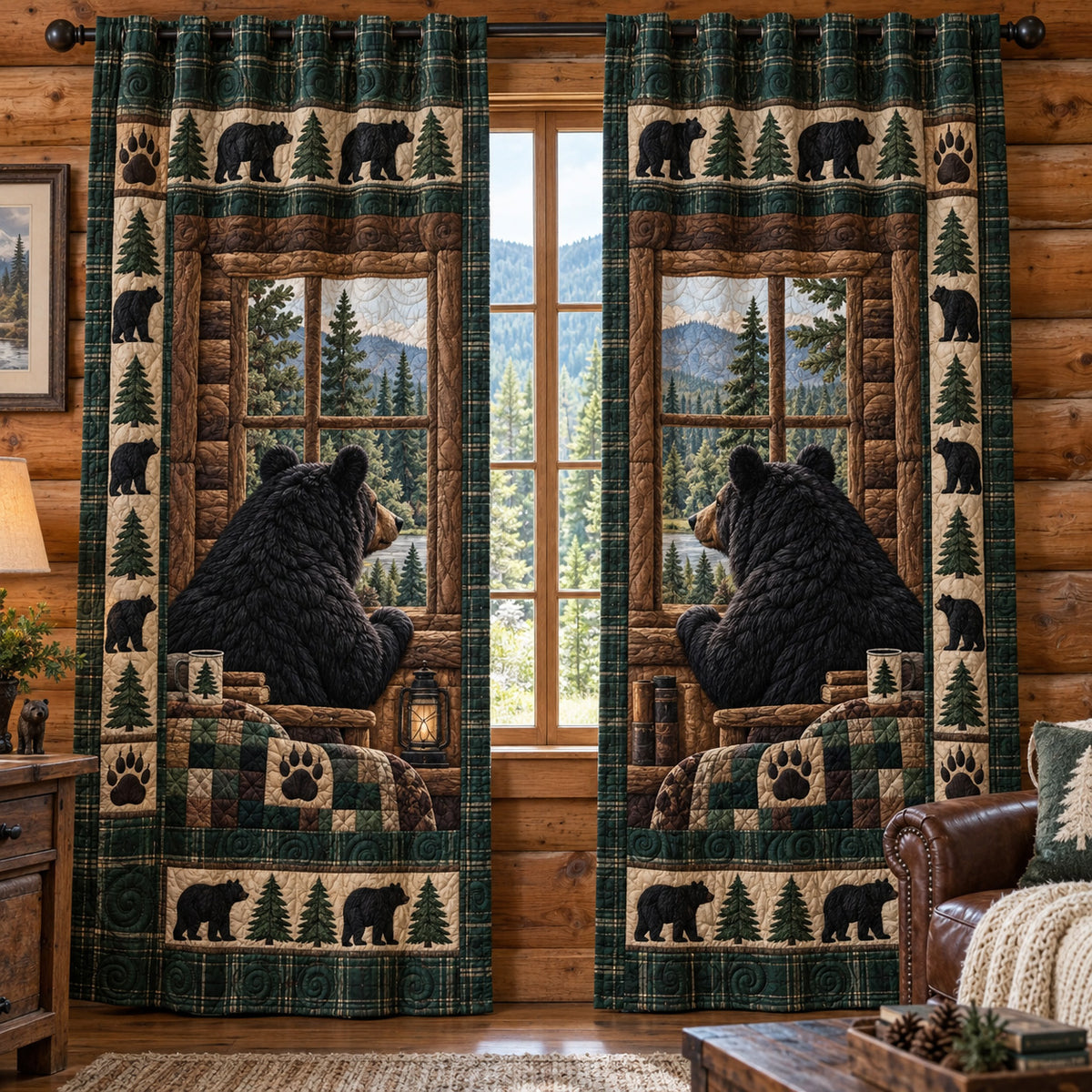 Pine Forest Quilted Curtains SN0TV730