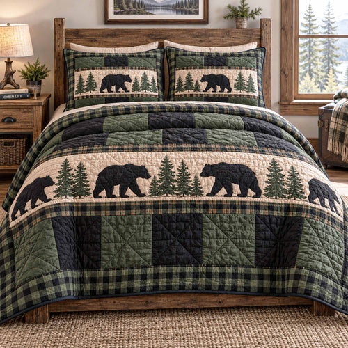 Pine March 3-Piece Quilted Bedding Set SN0TD1054