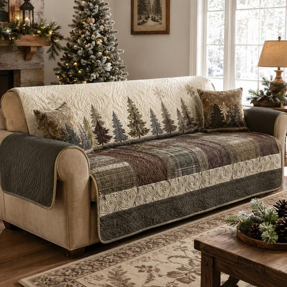 Pine Woodland Quilted Sofa Cover SN0DV166