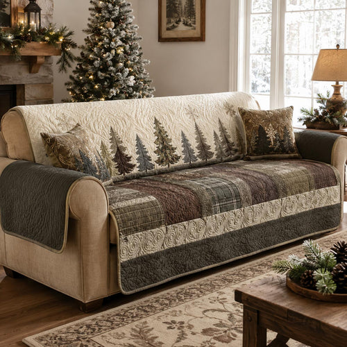 Pine Woodland Quilted Sofa Cover SN0DV166