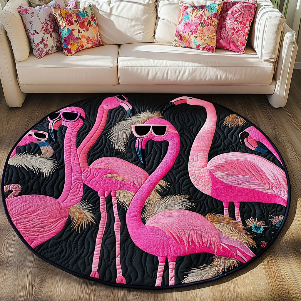 Pink Glamour Quilted Round Mat NCU0NT4943