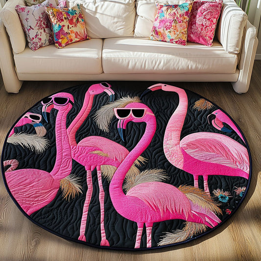 Pink Glamour Quilted Round Mat NCU0NT4943