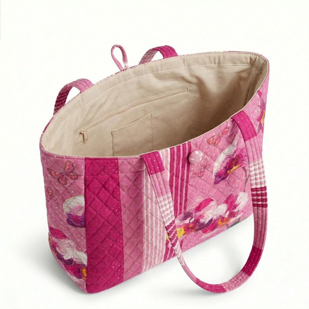 Pink Orchid Reverie Quilted Classic Tote Bag SN0PT015