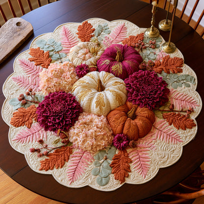 Pink Peonies Custom Shape Quilted Table Topper NCU0LV188