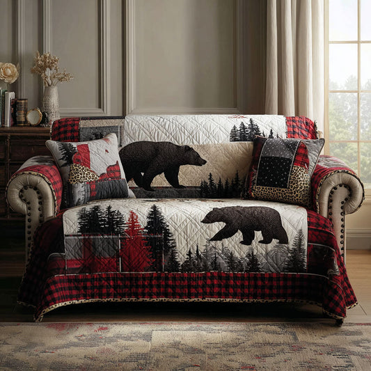 Plaid Forest Quilted Sofa Cover NCU0PTT2166
