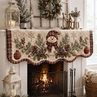 Plaid Snowman Mantle Scarf SN0DV292
