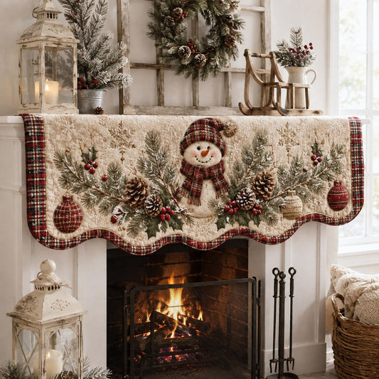 Plaid Snowman Mantel Scarf SN0DV292