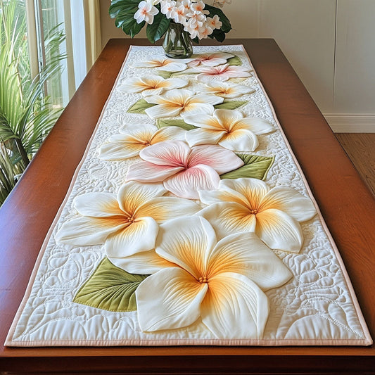 Plumeria Dream Quilted Table Runner NCU0VL1904