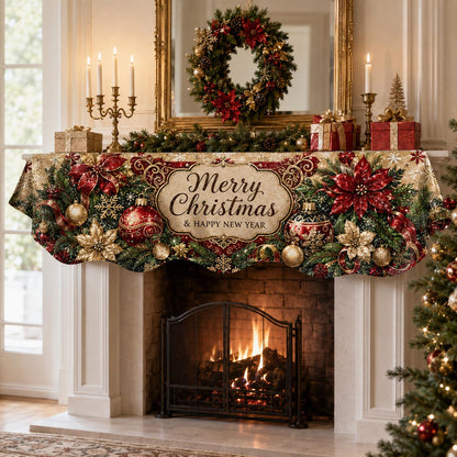 Poinsettia Christmas Mantle Scarf SN0DV297