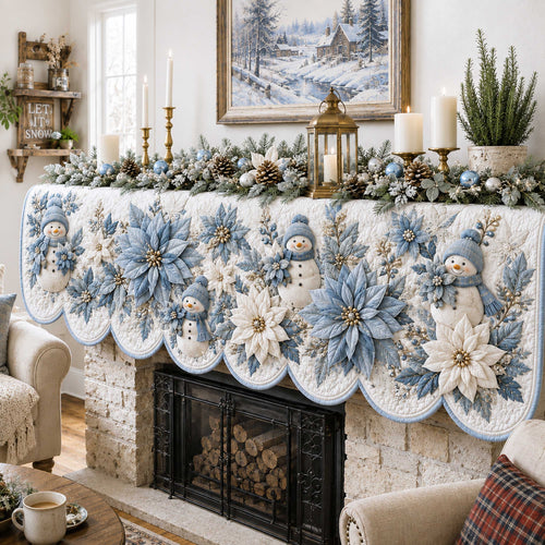 Poinsettia Magic Quilted Mantel Scarf SN0TD254