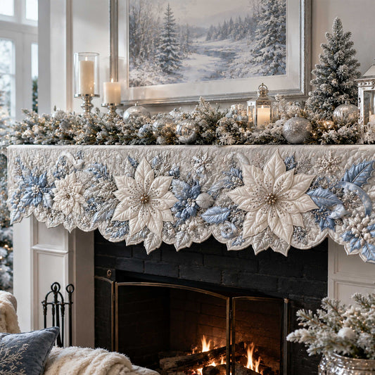 Poinsettia Magic Quilted Mantel Scarf SN0TD358