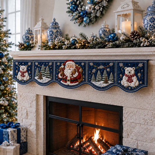 Polar Santa Claus Quilted Mantel Scarf SN0HH0234
