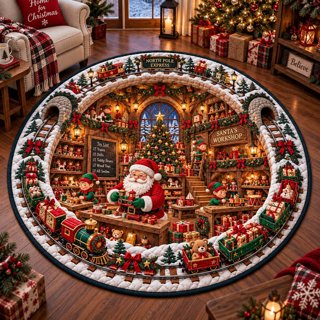 Polar Workshop Quilted Round Mat SN0HH0697