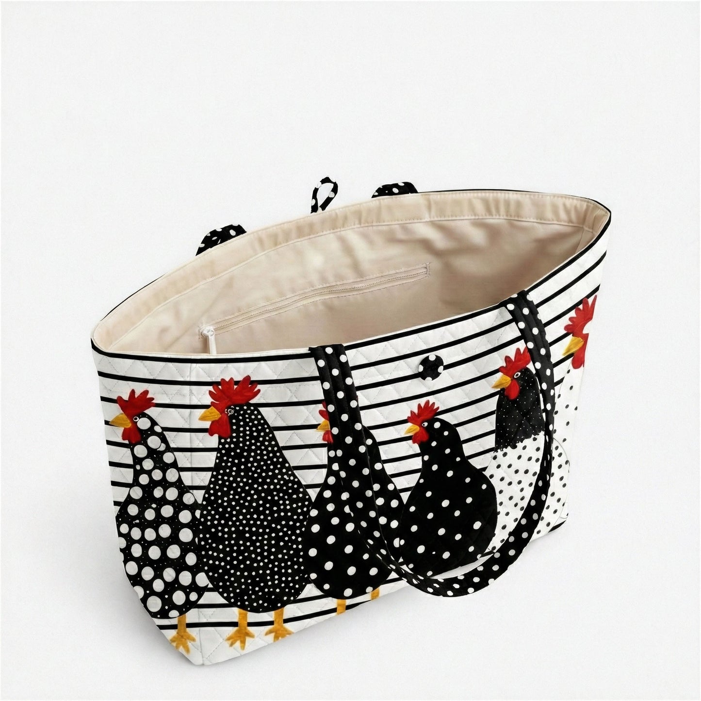 Polka Dot Chicken Crew Quilted Classic Tote Bag SN0PT026