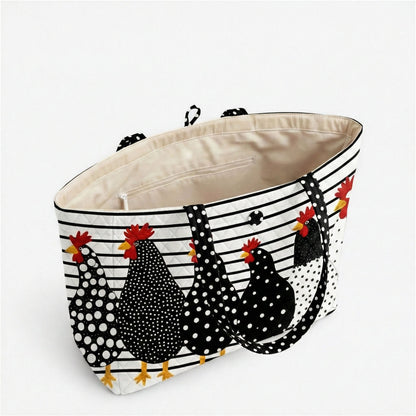 Polka Dot Chicken Crew Quilted Classic Tote Bag SN0PT026