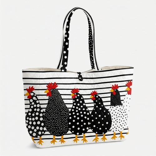 Polka Dot Chicken Crew Quilted Classic Tote Bag SN0PT026