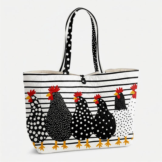 Polka Dot Chicken Crew Quilted Classic Tote Bag SN0PT026