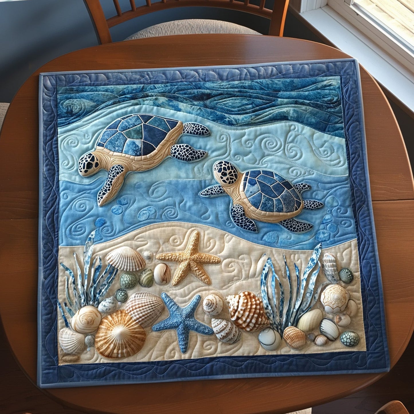 Polynesian Drift Quilted Table Topper NCU0PTT690