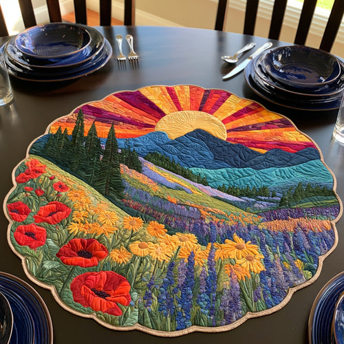 Poppy Mountain Custom Shape Quilted Table Topper NCU0LV268
