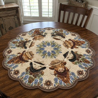 Prairie Saddle Stories Custom Shape Quilted Table Topper SN0PT854