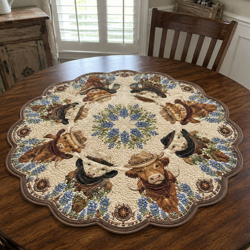 Prairie Saddle Stories Custom Shape Quilted Table Topper SN0PT854