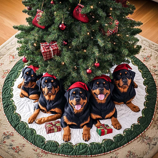 Proud Rottweiler Christmas Quilted Tree Skirt NCU0DDK1487