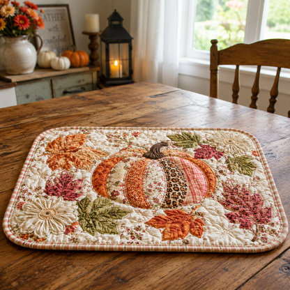 Pumpkin Blossom Gathering Quilted Placemat SN0PT440