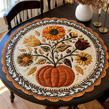 Pumpkin Bouquet Custom Shape Quilted Table Topper NCU0LV158